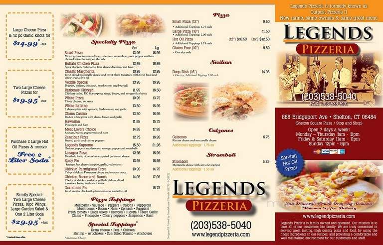 Outpost Pizza II - Shelton, CT menu_pic