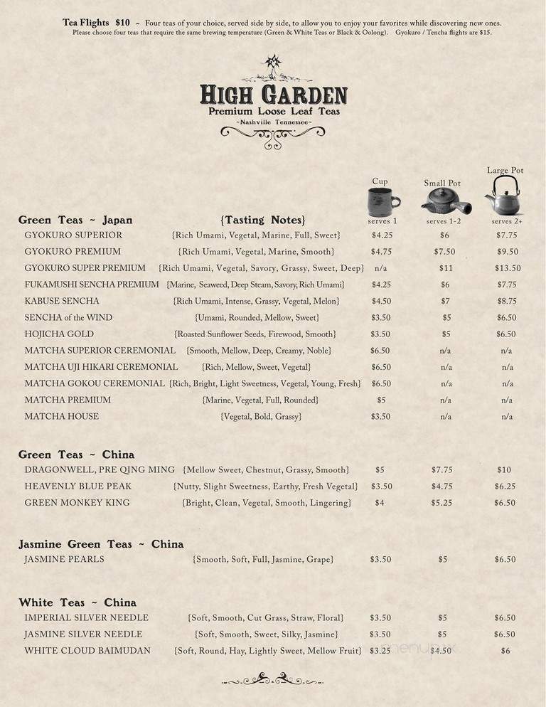 High Garden Tea - Nashville, TN