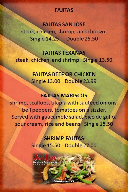 San Jose - Webster Groves, MO menu_pic