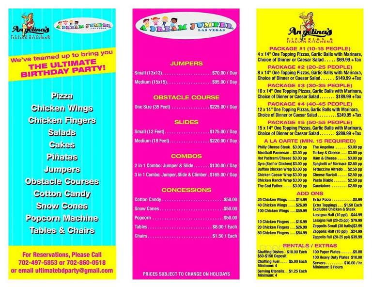 Angelina's Pizzeria - Henderson, NV menu_pic