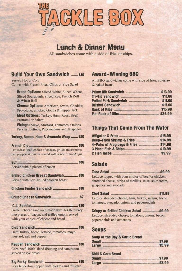 Tackle Box - Chico, CA menu_pic