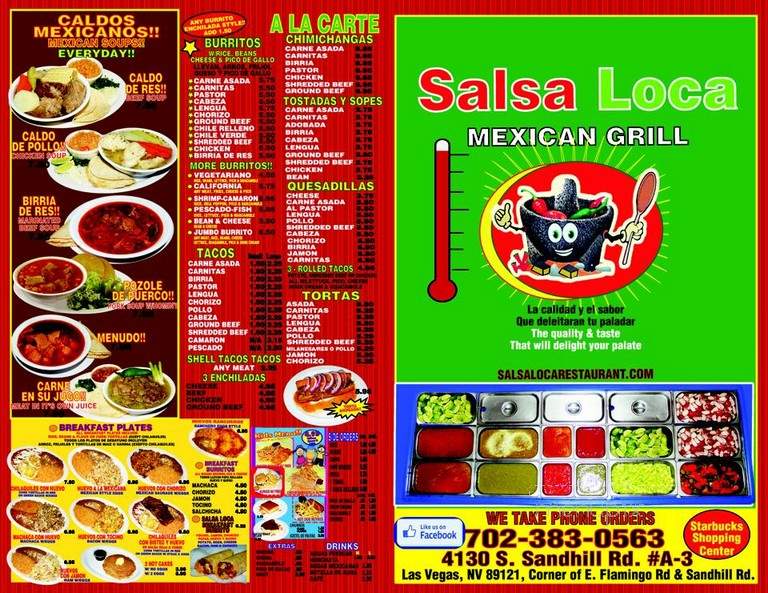 Salsa Loca Mexican Grill - Las Vegas, NV menu_pic