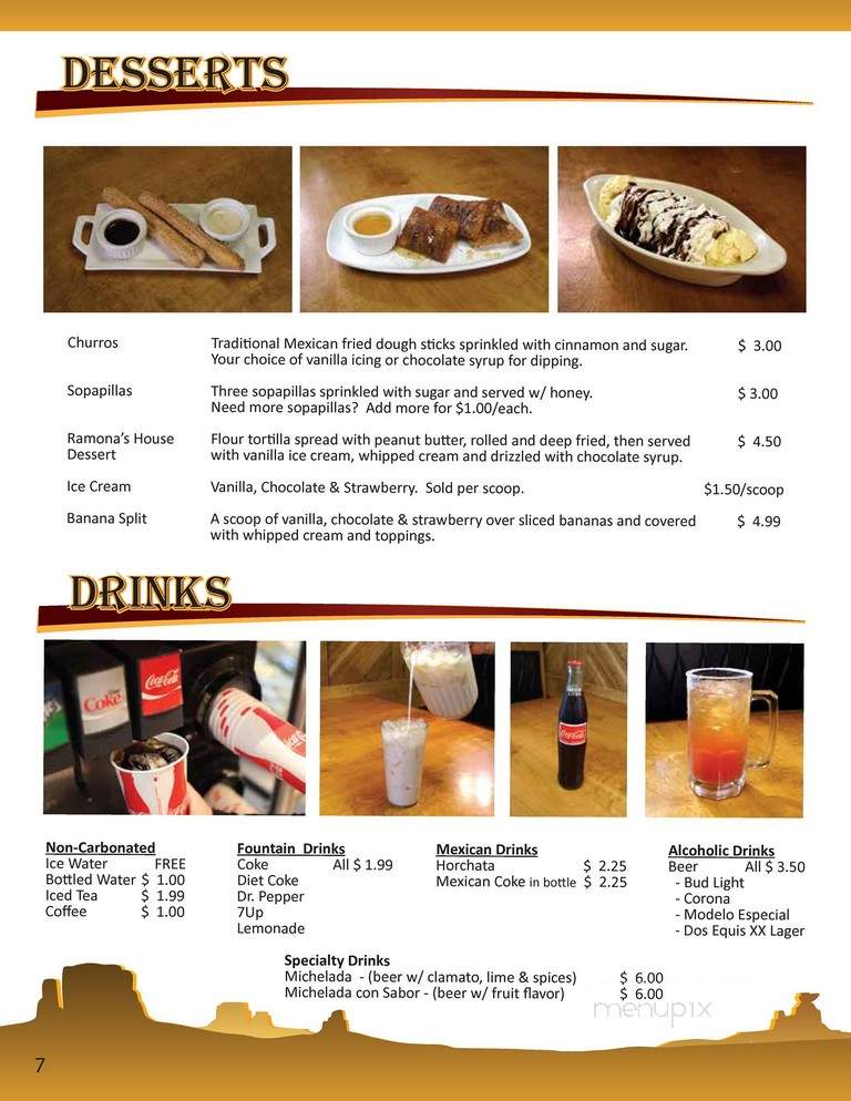 Ramona's Authentic Mexican Restaurant - Inola, OK menu_pic