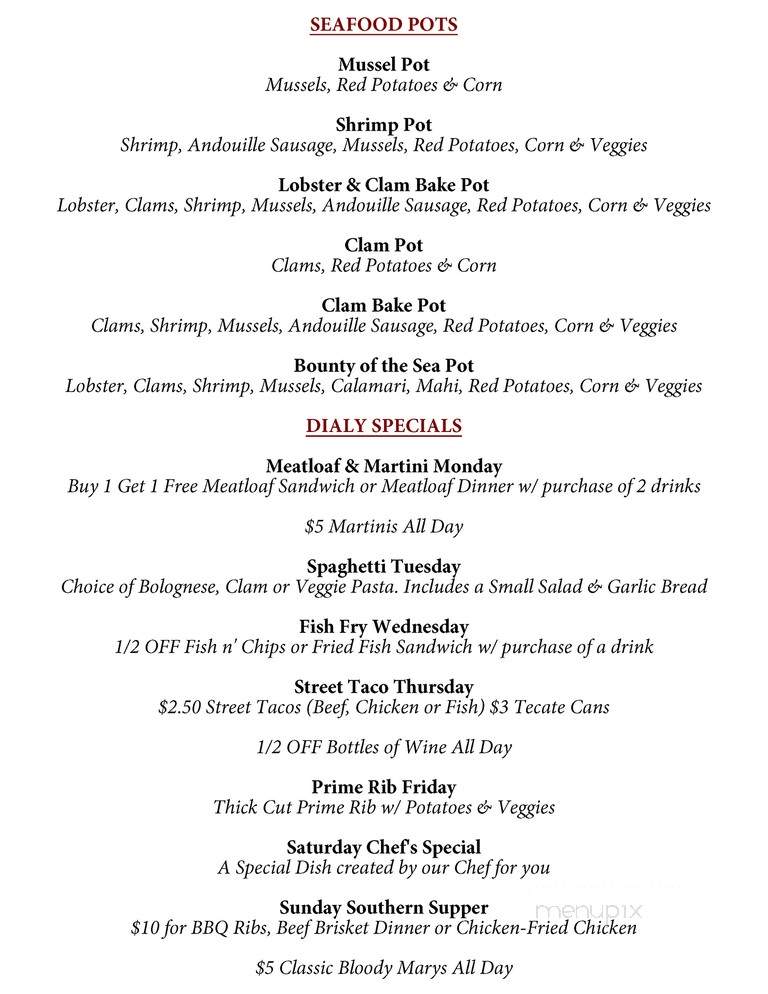 Hangout Too Southern Bar & Grill - Huntington Beach, CA menu_pic
