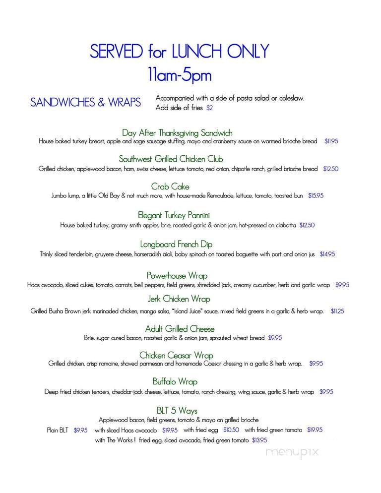 Longboard Cafe - Ocean City, MD menu_pic