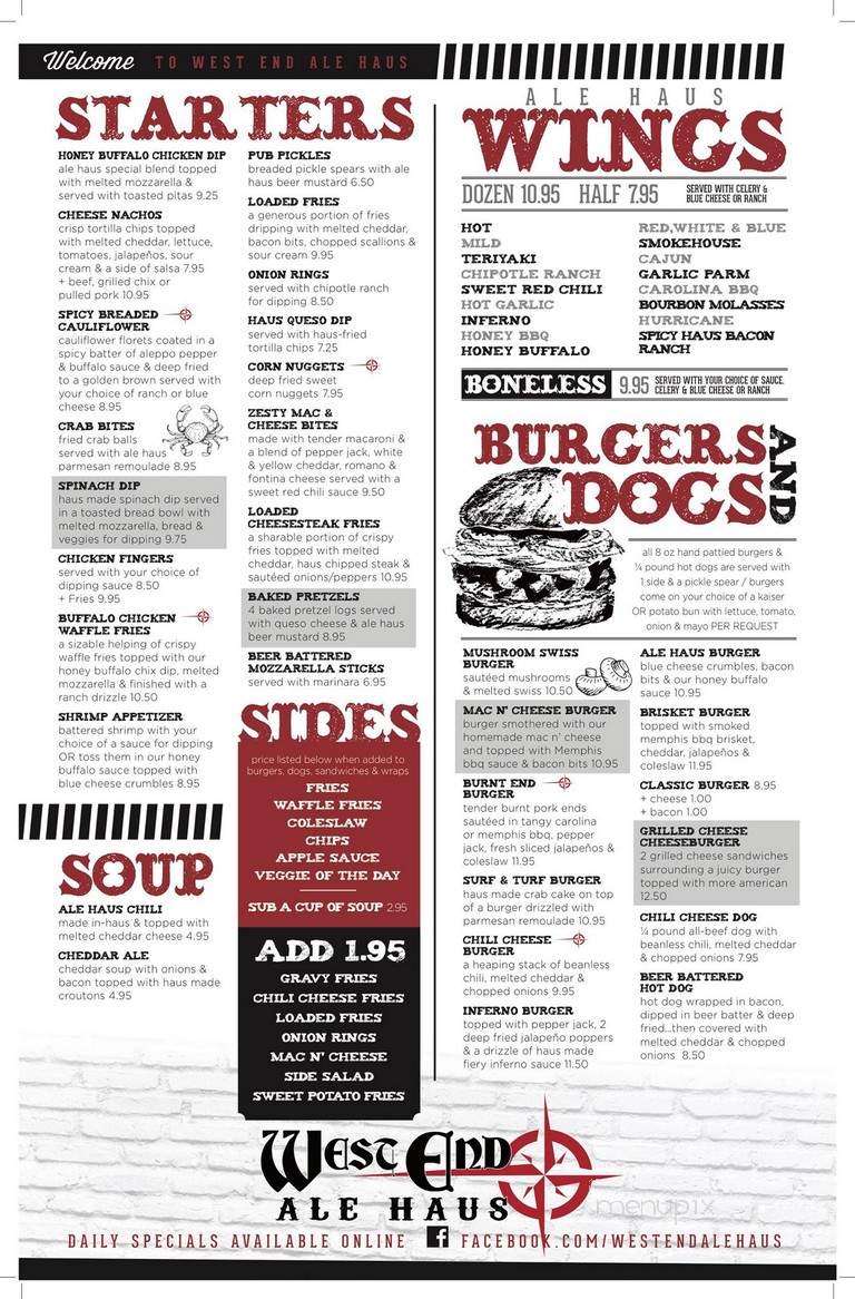 West End Ale Haus - Bloomsburg, PA menu_pic