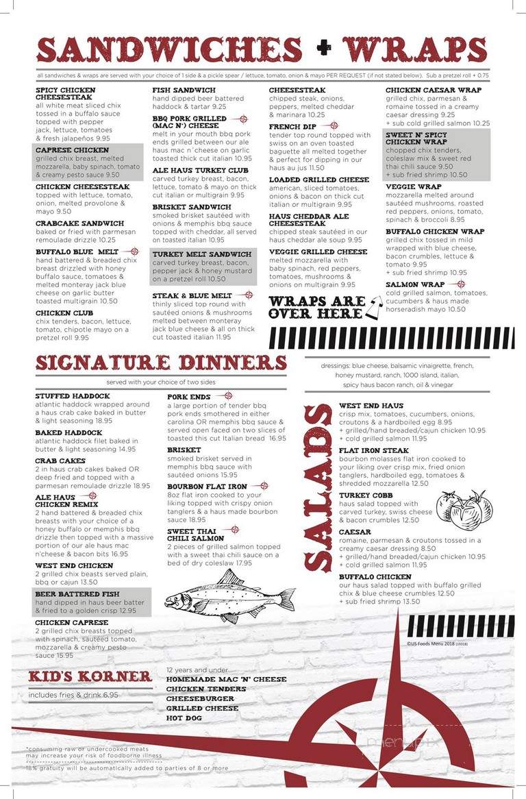 West End Ale Haus - Bloomsburg, PA menu_pic