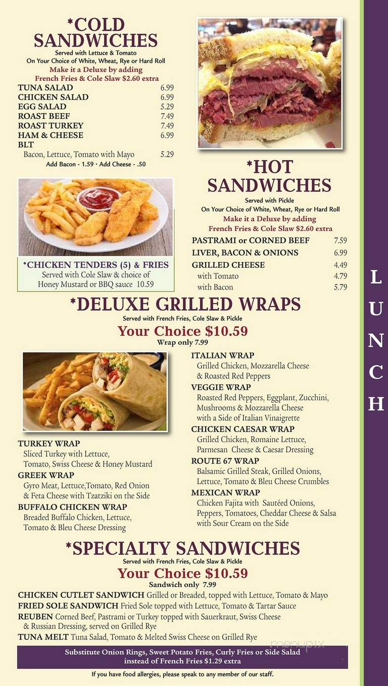 67 Family Diner - Seymour, CT menu_pic