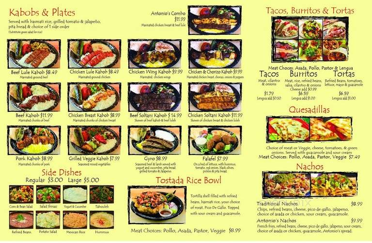 Antonio's Tacos & Kabob - Pacoima, CA menu_pic