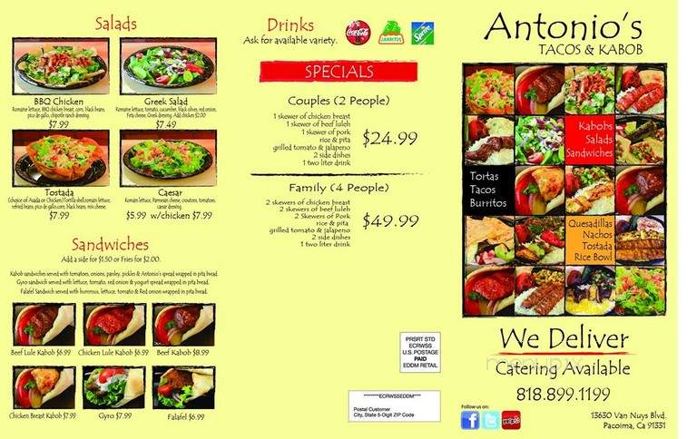 Antonio's Tacos & Kabob - Pacoima, CA menu_pic