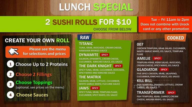 U Roll Sushi - Orlando, FL menu_pic