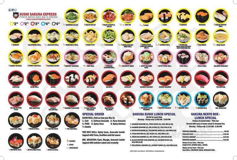 Sushi Sakura Express - Houston, TX menu_pic