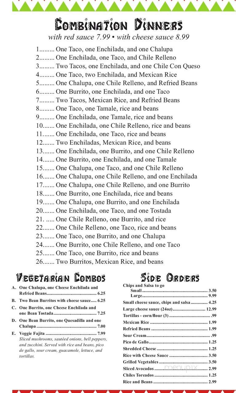 Pueblo Lindo: Authentic Mexican Restaurant - Paxton, IL menu_pic
