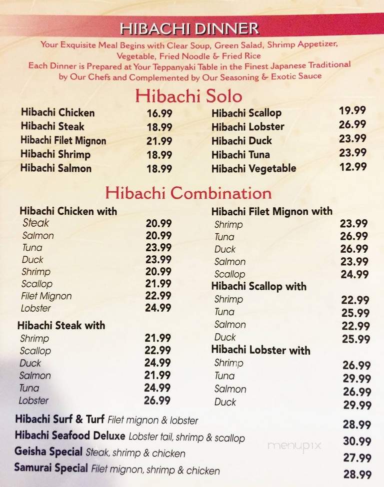 Hokkaido Japanese Steakhouse - Findlay, OH menu_pic
