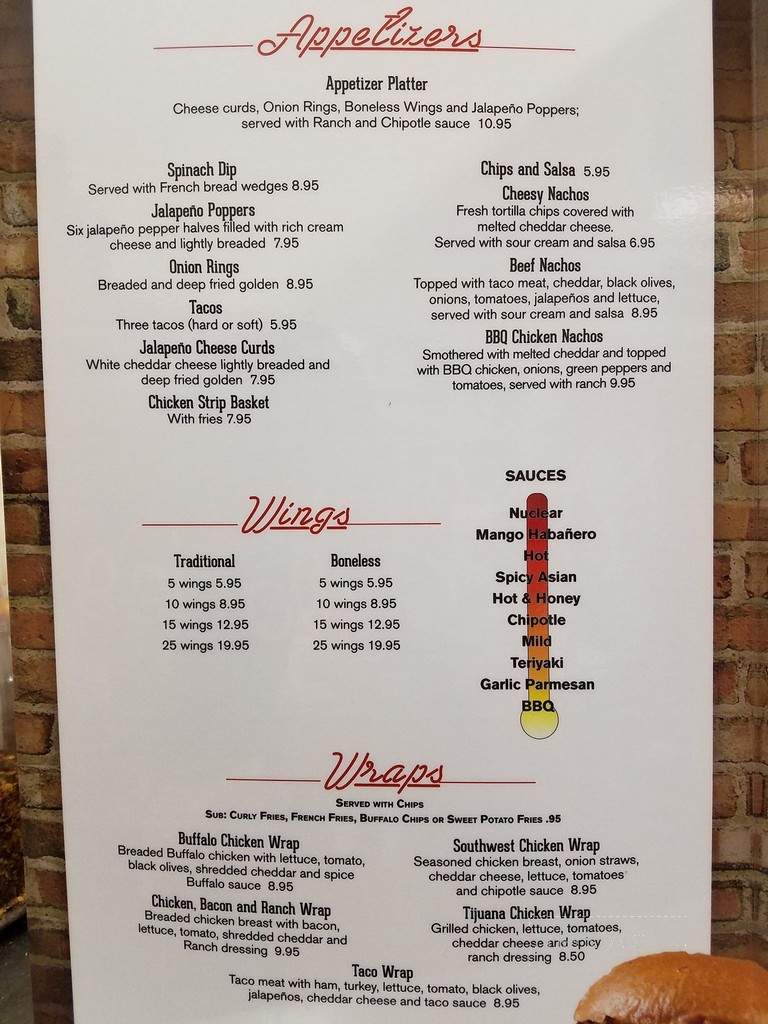 Joe Black's Bar & Grill - Grand Forks, ND menu_pic