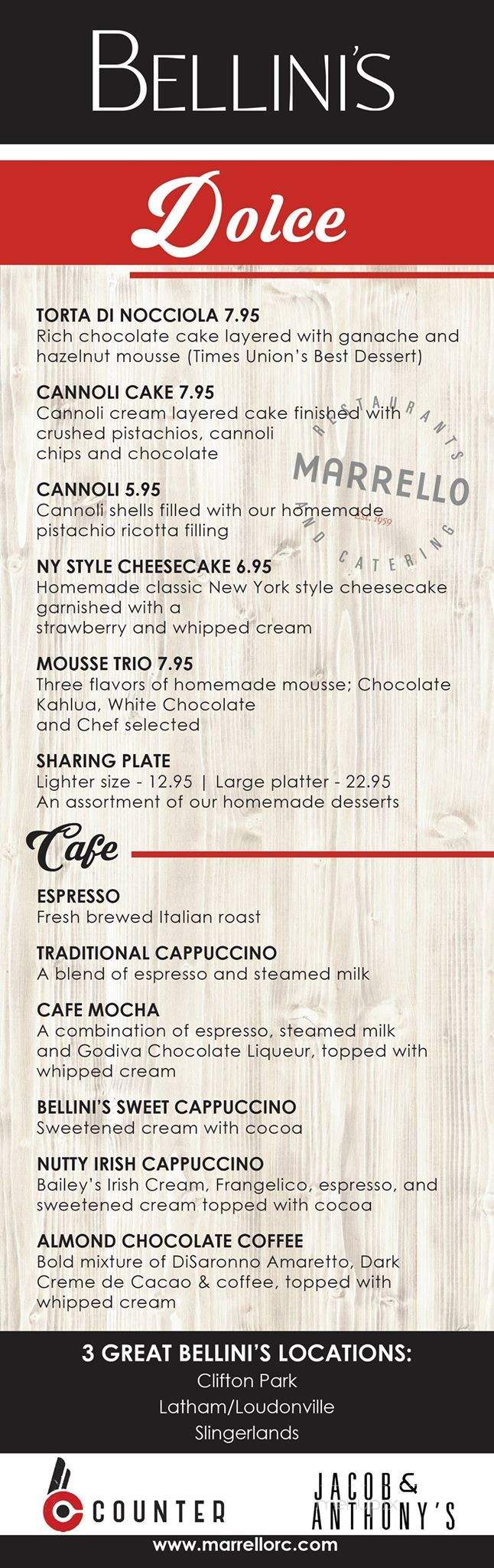 Bellini's Italian Eatery - Latham, NY menu_pic