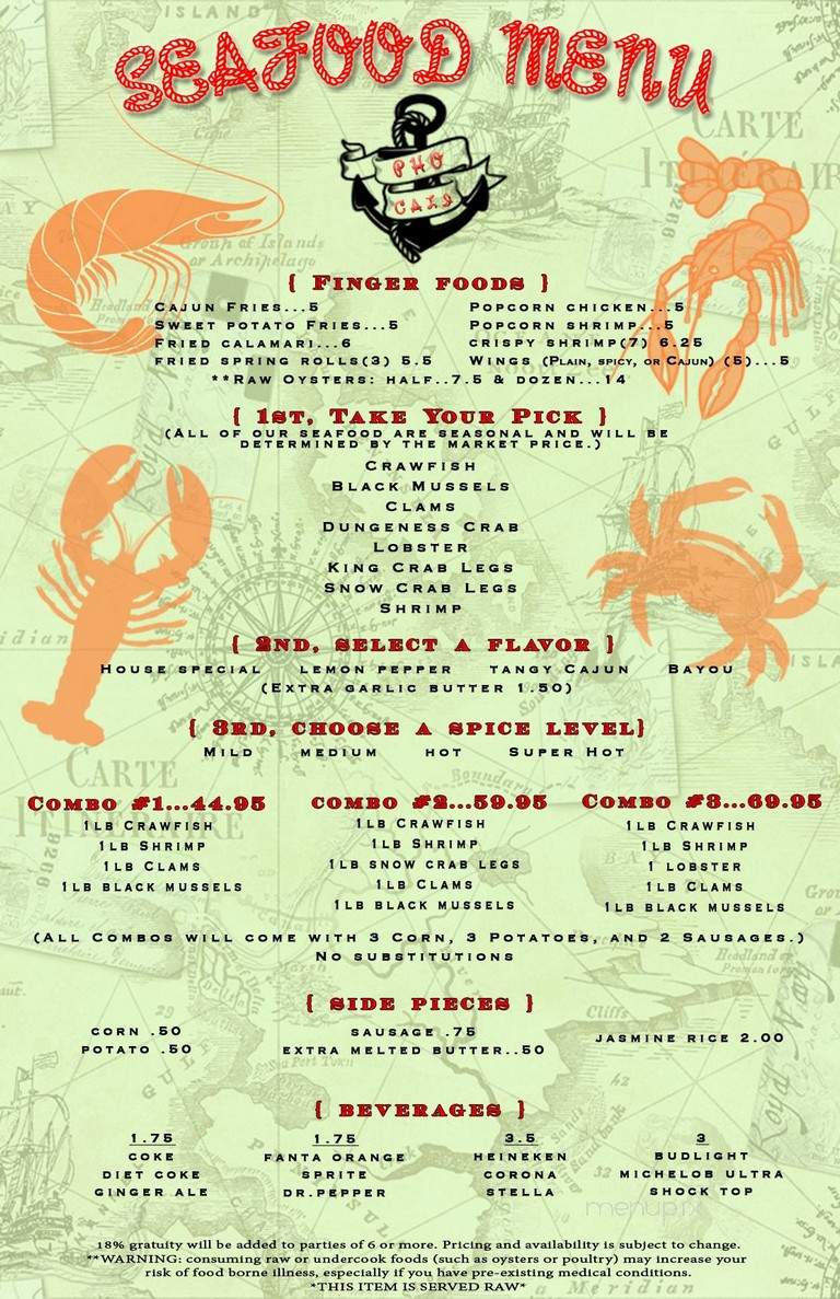 Pho Cali - Charlotte, NC menu_pic