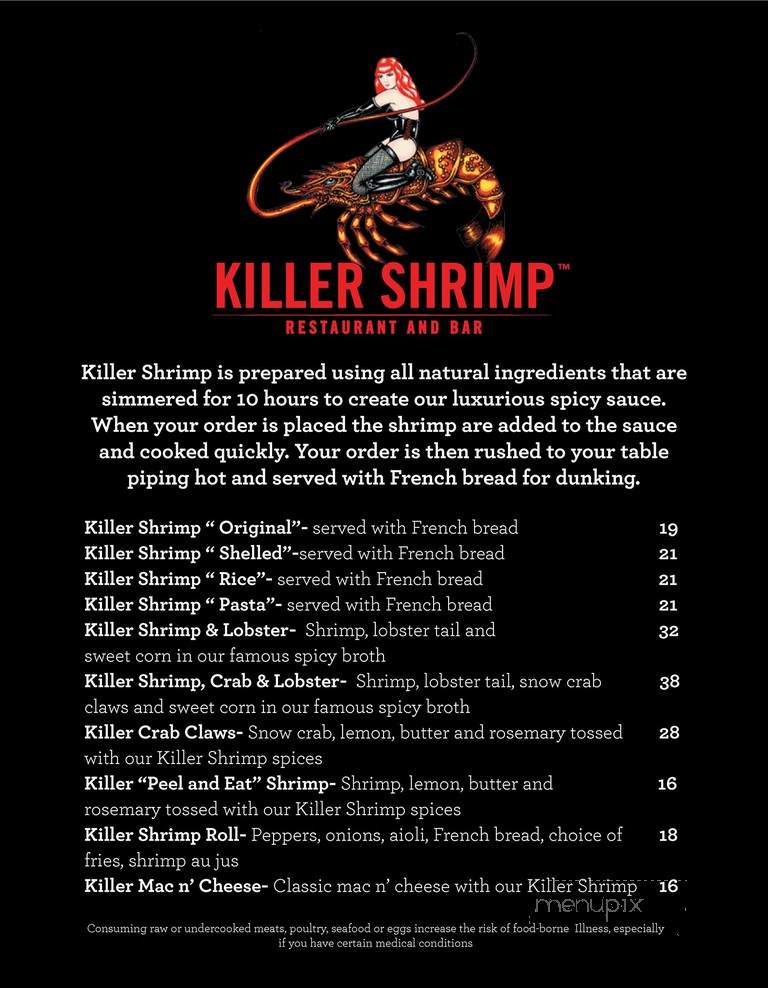 Killer Shrimp - Hermosa Beach, CA menu_pic