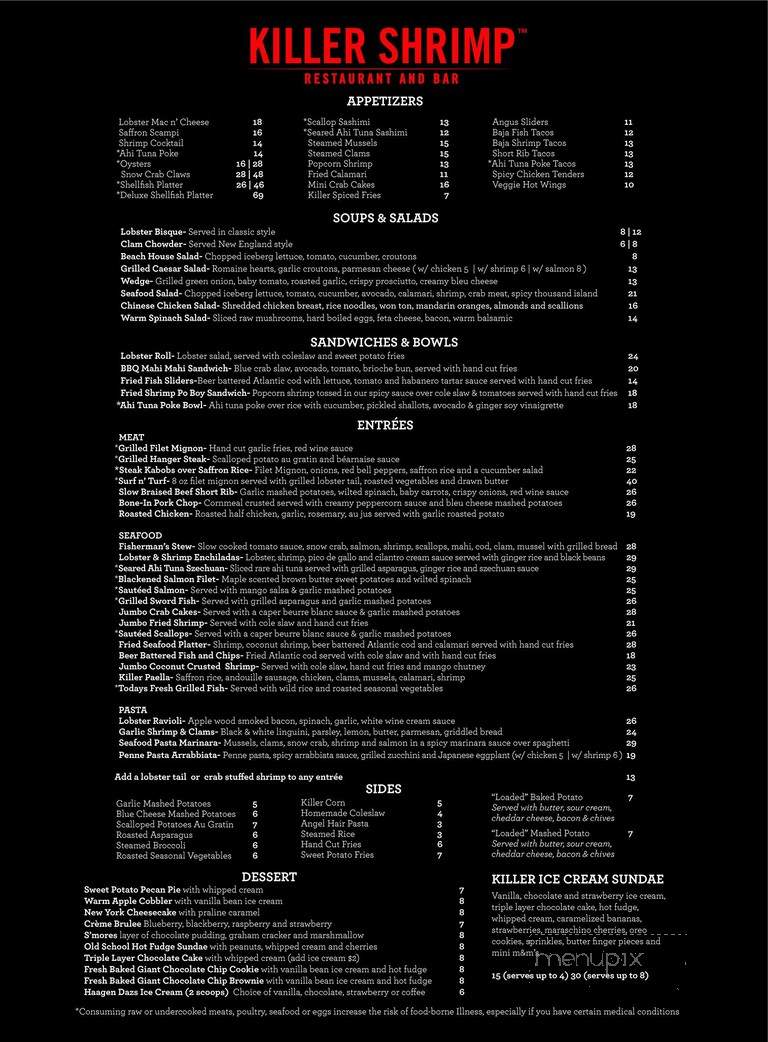 Killer Shrimp - Hermosa Beach, CA menu_pic