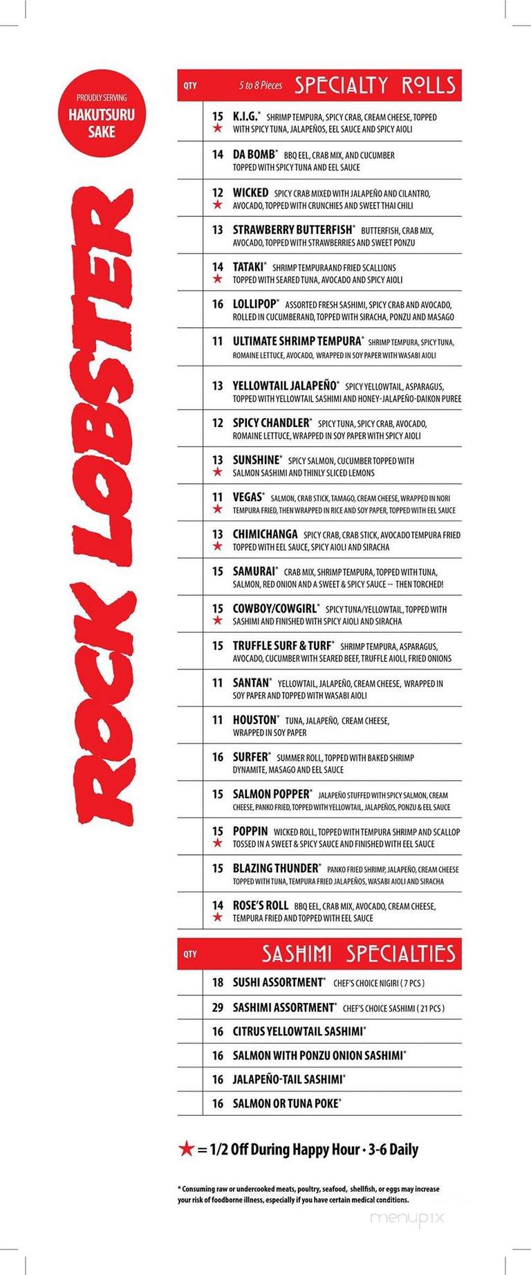 Rock Lobster - Chandler, AZ menu_pic