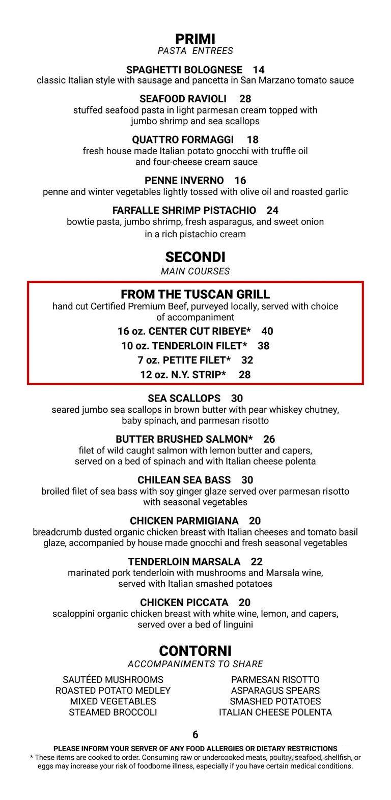 Ciao Ristorante + Enoteca - Cape Girardeau, MO menu_pic