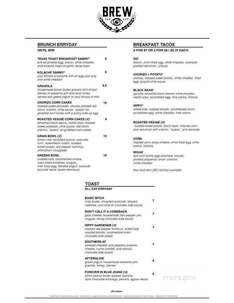 Brew Five Points - Jacksonville, FL menu_pic