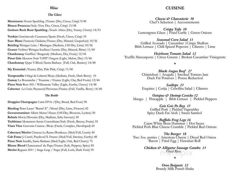 Cellardoor - New Orleans, LA menu_pic
