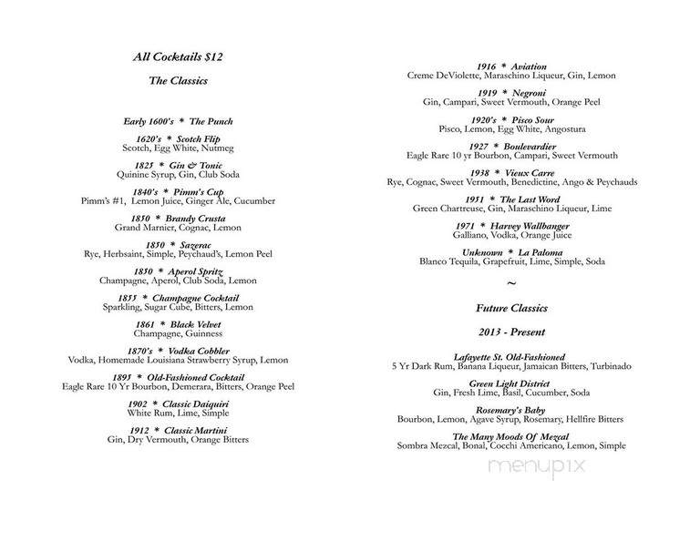Cellardoor - New Orleans, LA menu_pic