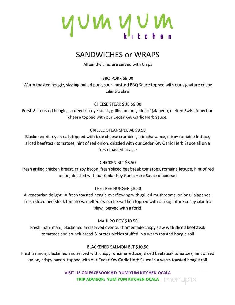 Yum Yum Kitchen - Ocala, FL menu_pic