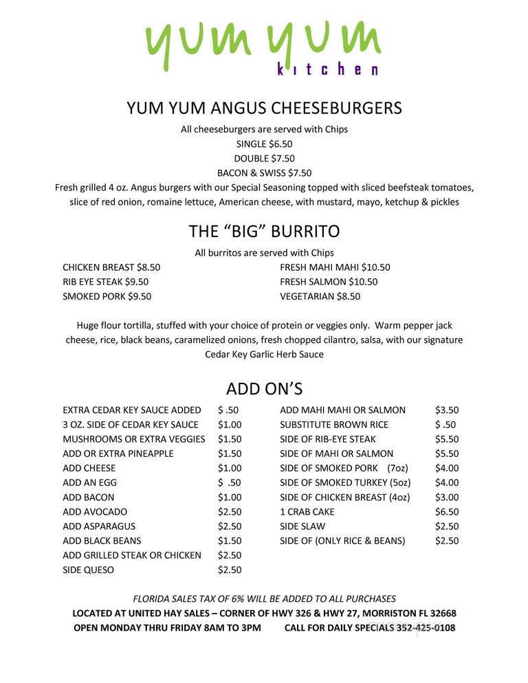 Yum Yum Kitchen - Ocala, FL menu_pic