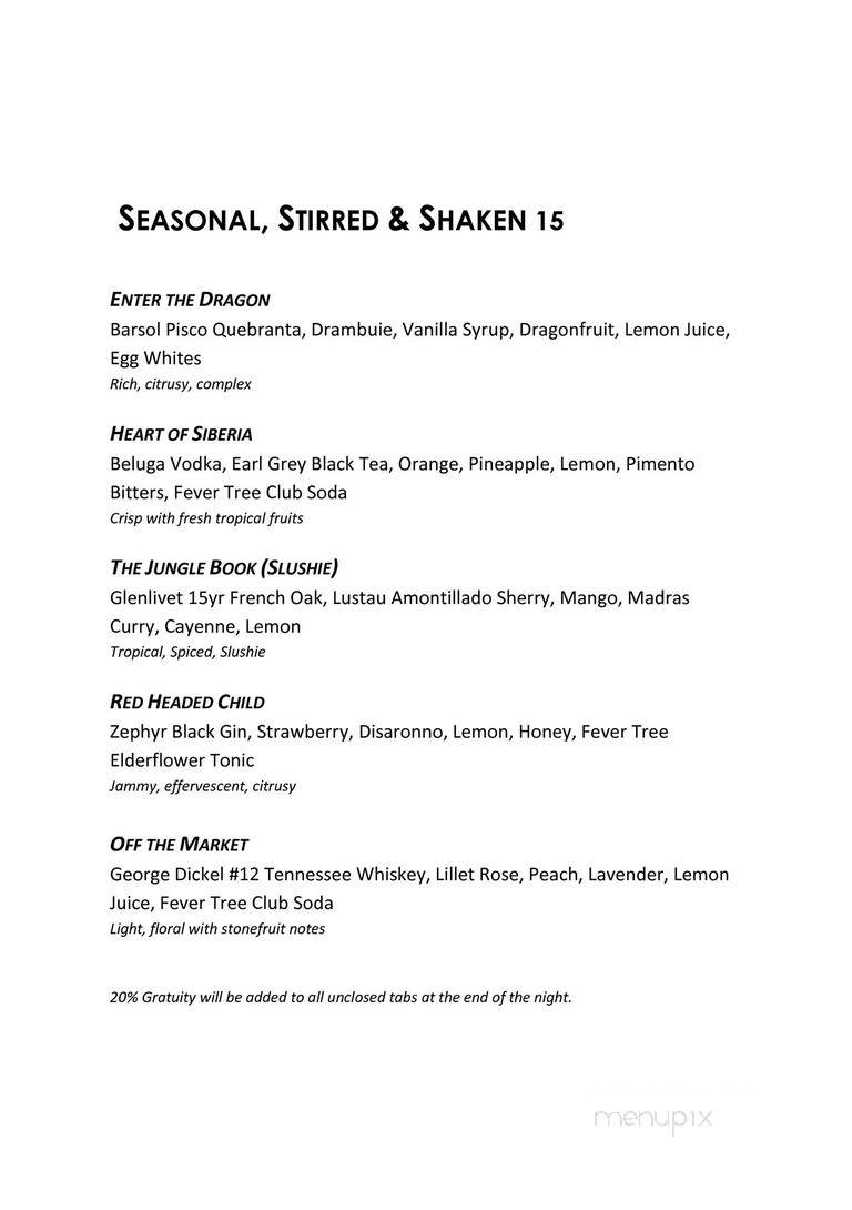 Dirty Habit - San Francisco, CA menu_pic