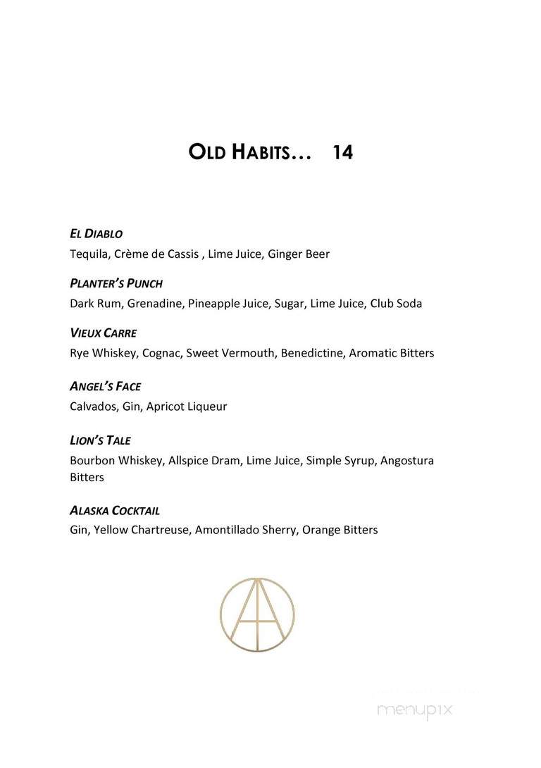 Dirty Habit - San Francisco, CA menu_pic
