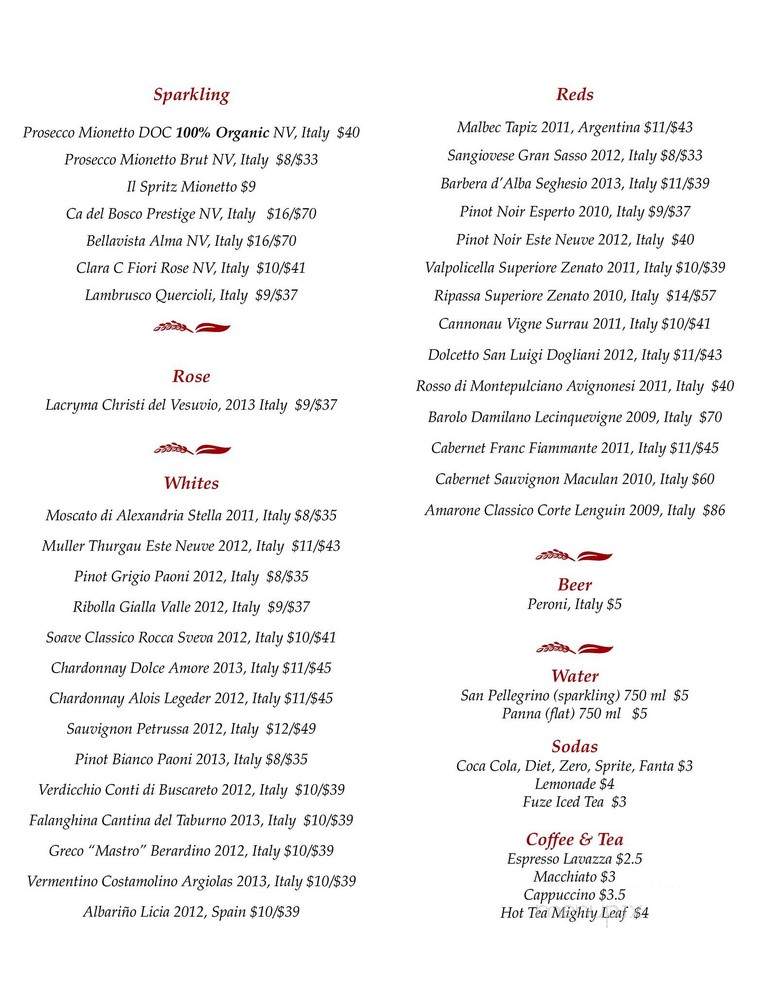 Riviera Focacceria Italiana - Miami, FL menu_pic