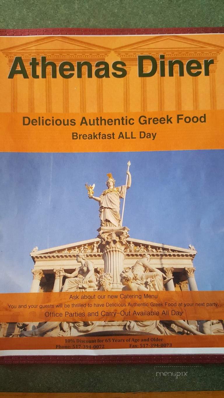 Athena's Diner - Lansing, MI menu_pic