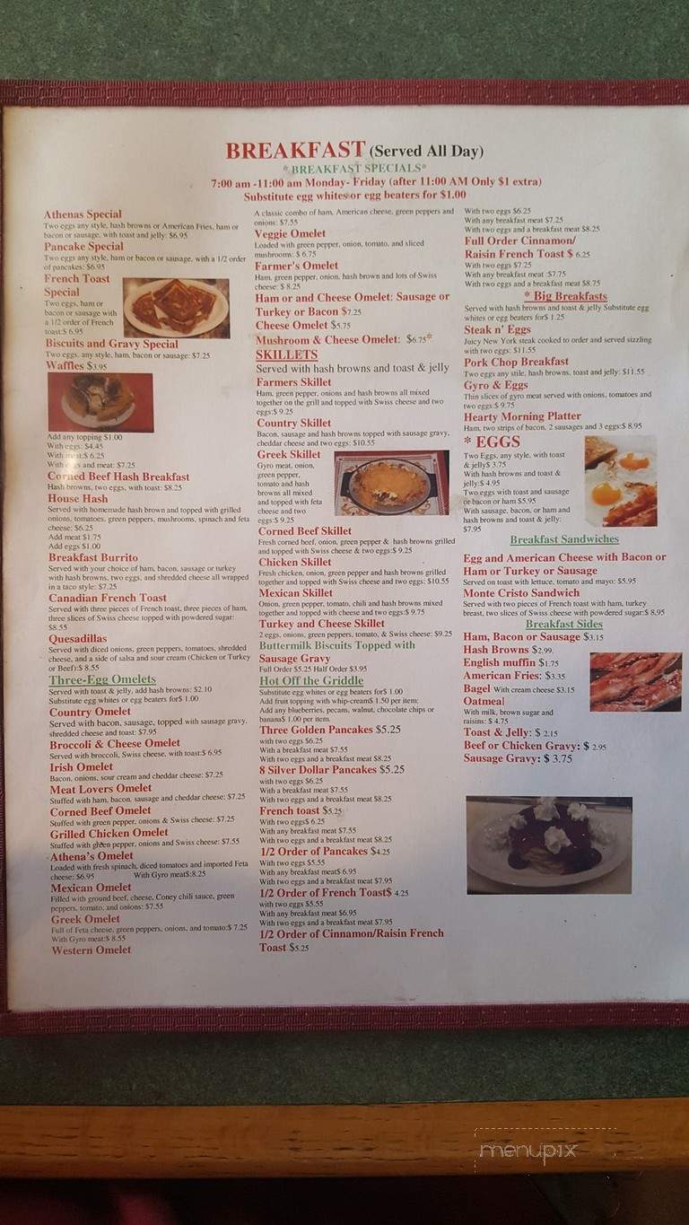 Athena's Diner - Lansing, MI menu_pic