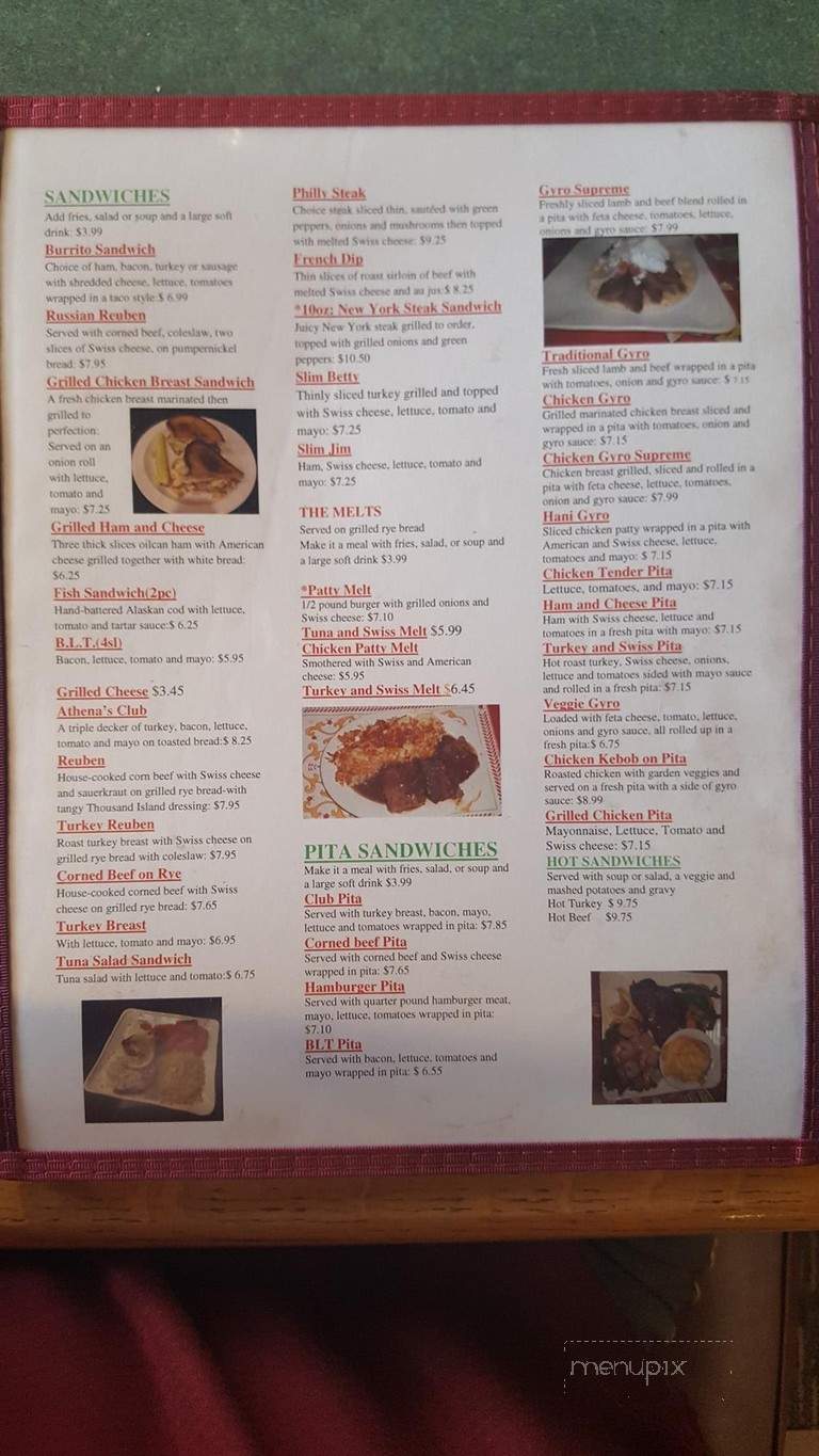 Athena's Diner - Lansing, MI menu_pic