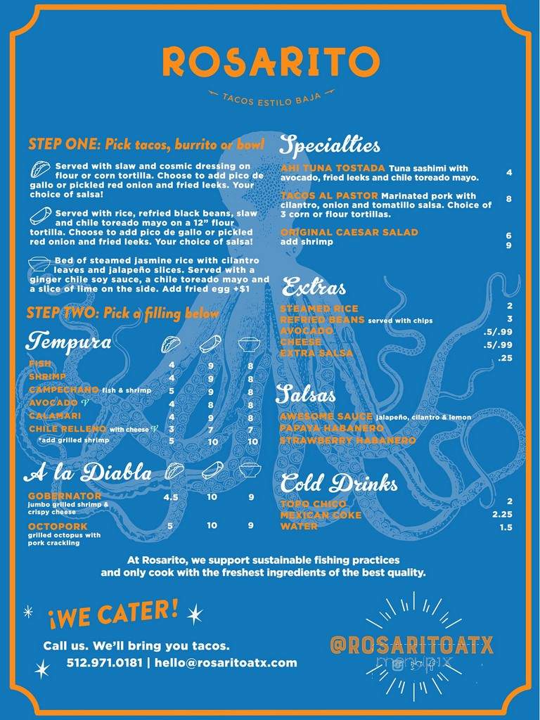 Rosarito - Austin, TX menu_pic