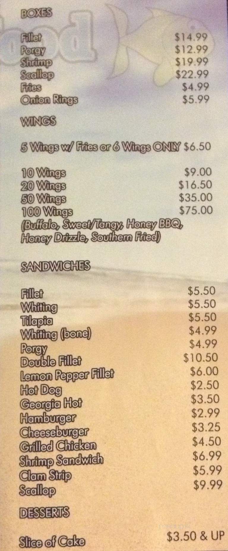 Whalley's Seafood - New Haven, CT menu_pic