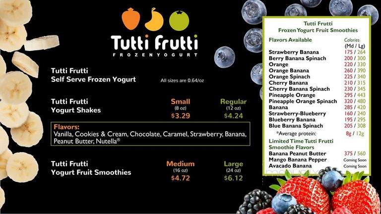 Tutti Frutti Frozen Yogurt - Towson, MD