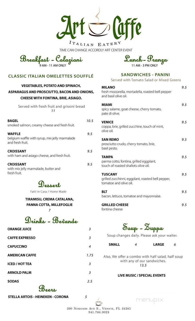 Art Caffe - Venice, FL menu_pic