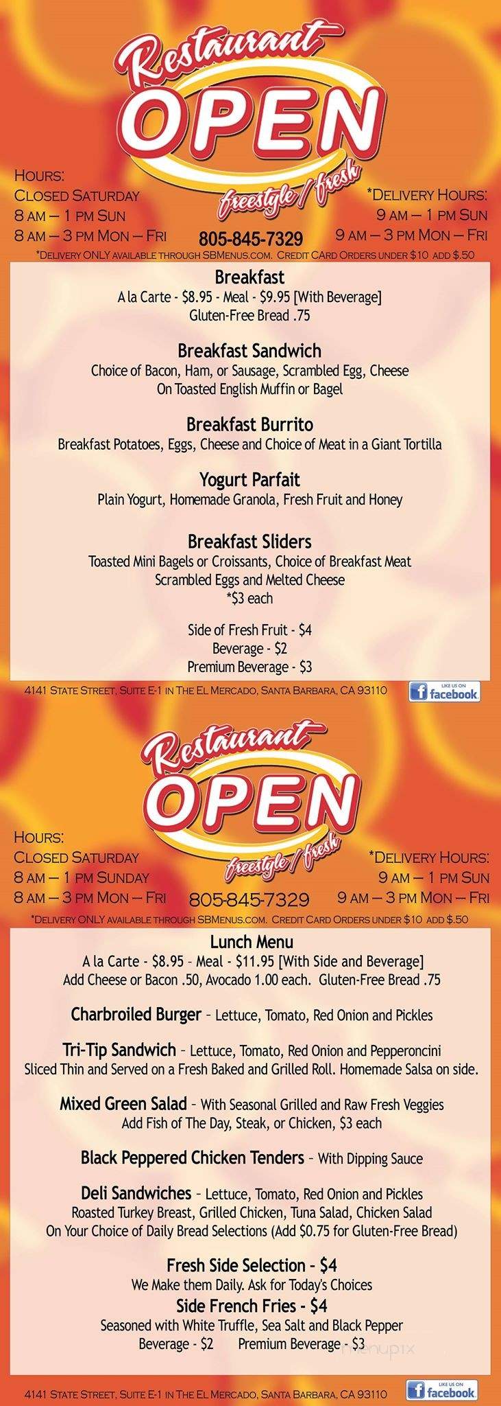 Restaurant OPEN - Santa Barbara, CA menu_pic