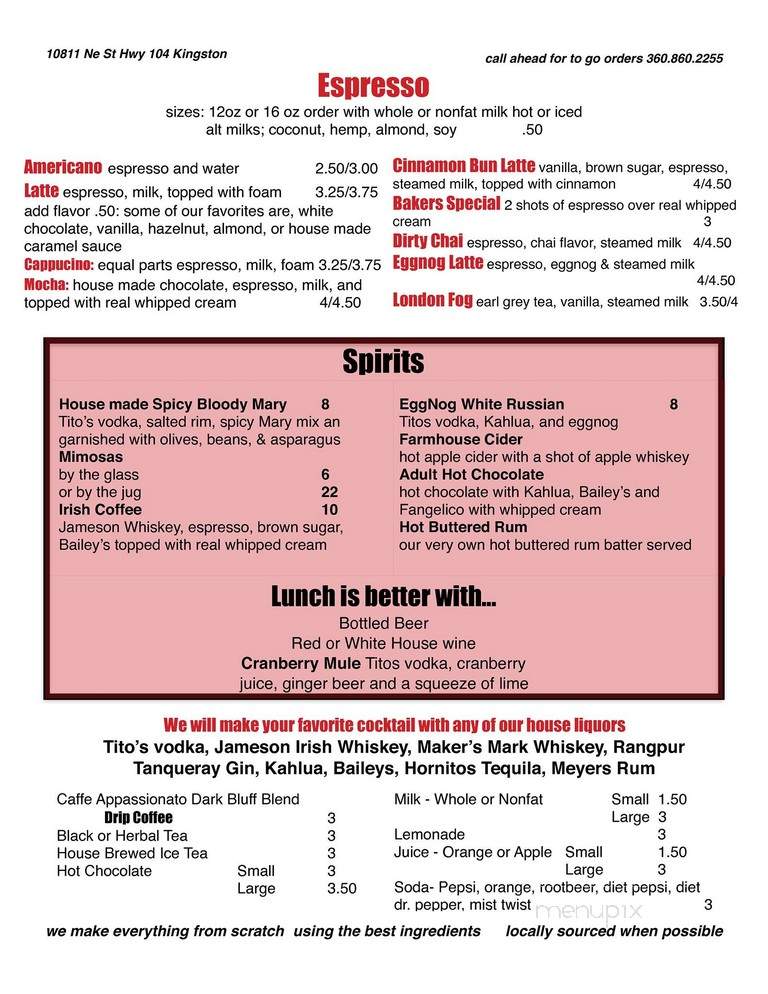 Borrowed Kitchen Bakery - Kingston, WA menu_pic