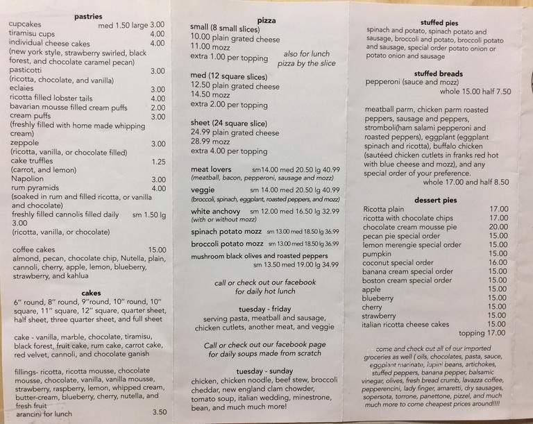The Bakery - Berlin, CT menu_pic