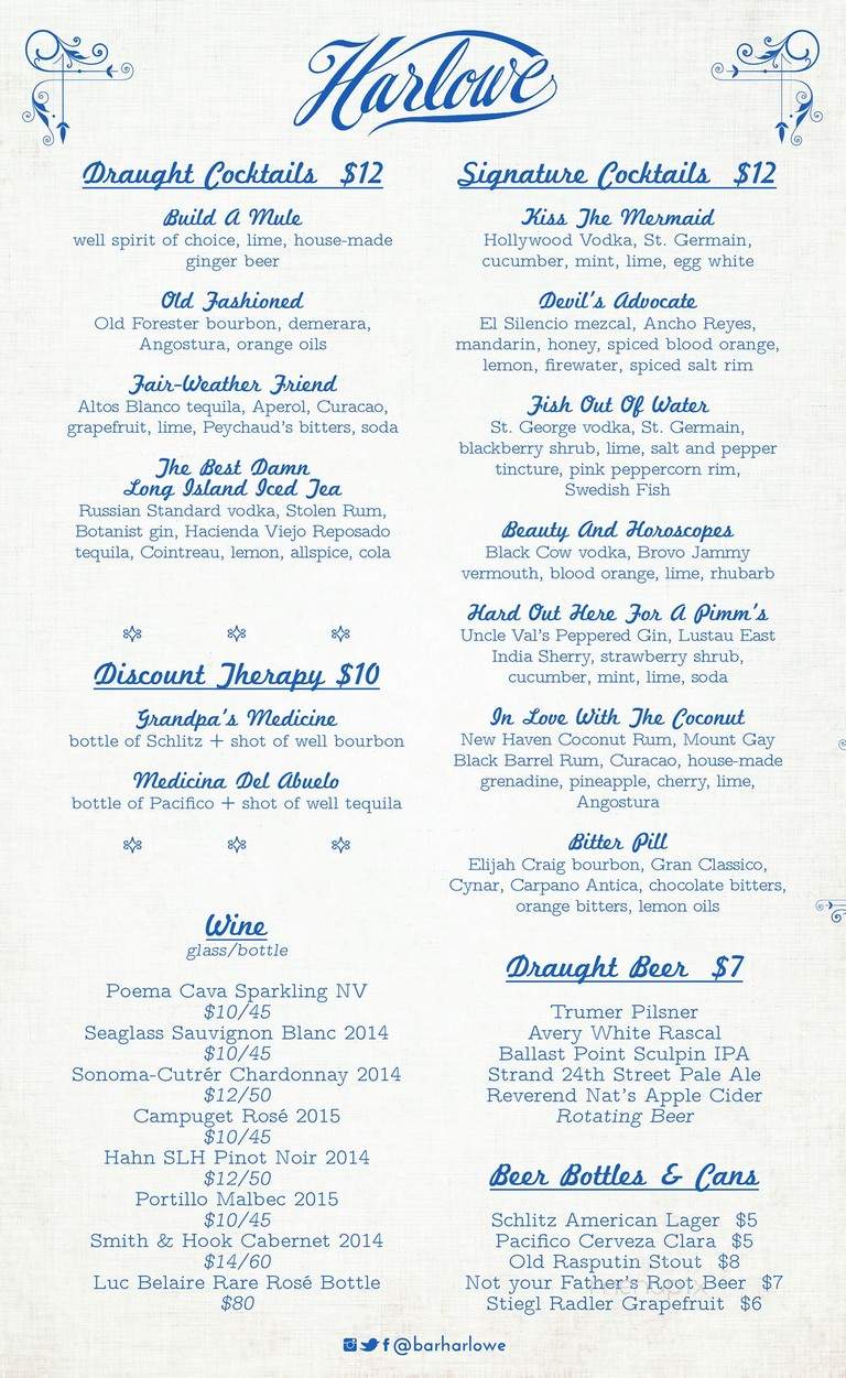 Harlowe - West Hollywood, CA menu_pic