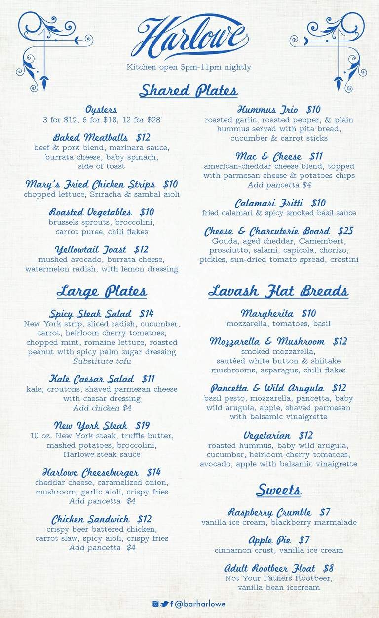 Harlowe - West Hollywood, CA menu_pic