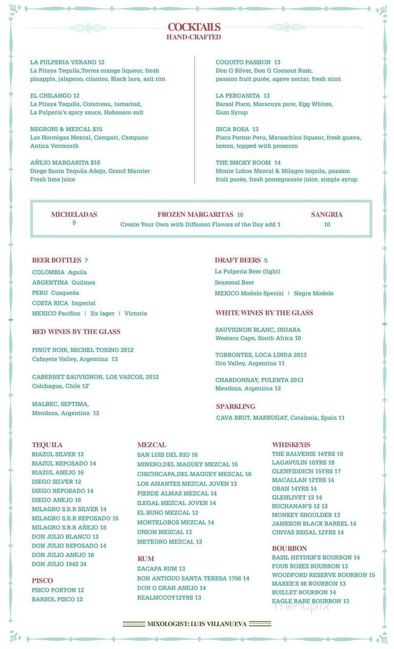 La Pulperia - New York, NY menu_pic