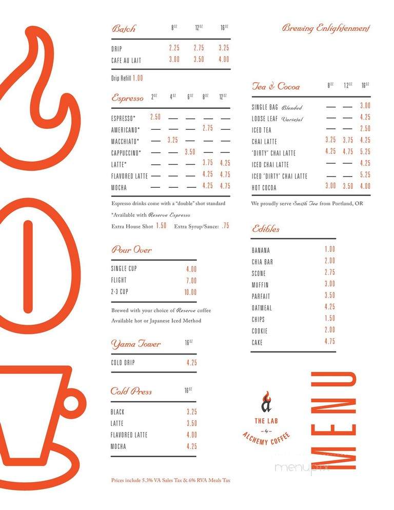 Lab By Alchemy Coffee - Richmond, VA menu_pic
