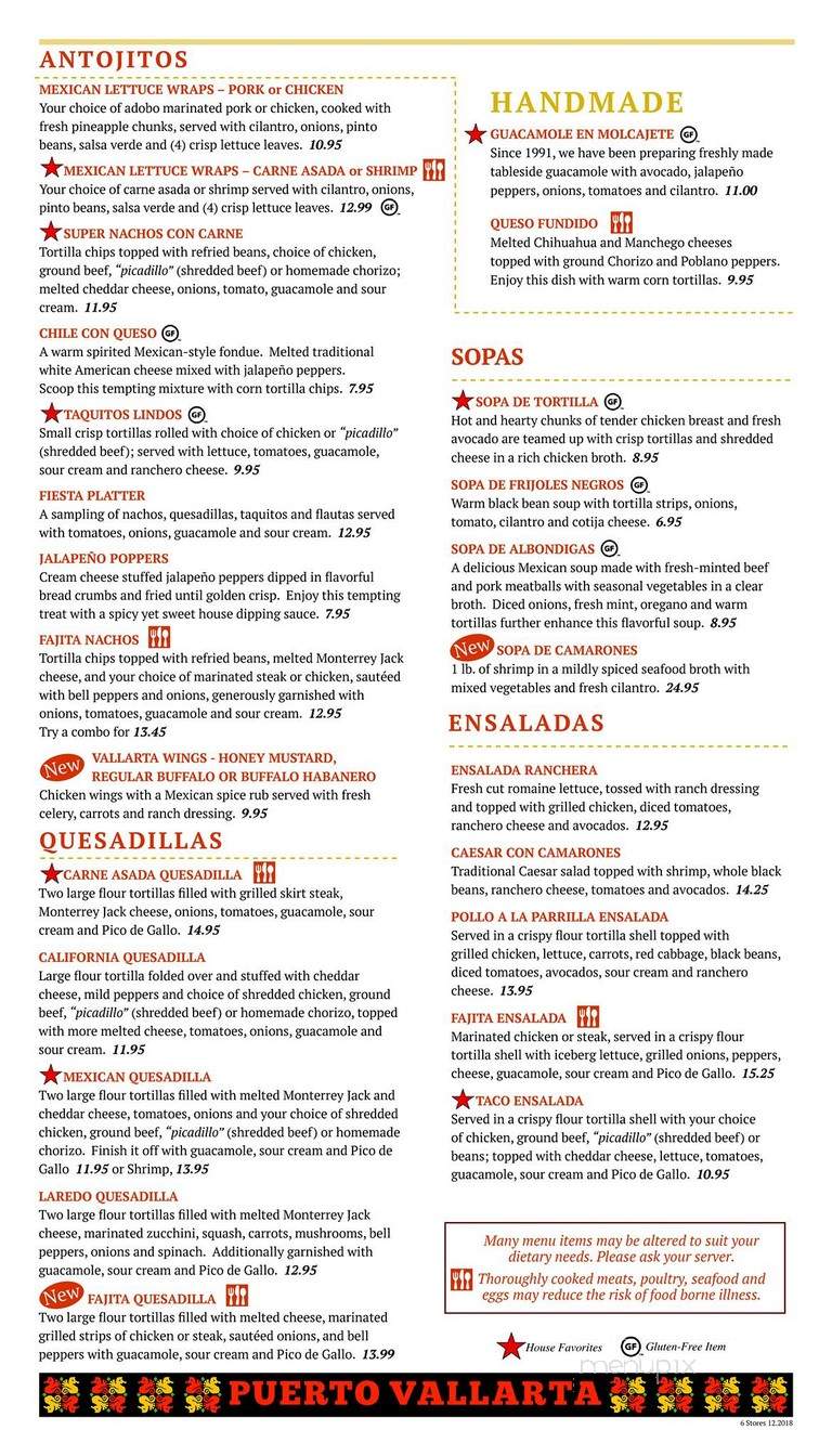Puerto Vallarta - Orange, CT menu_pic