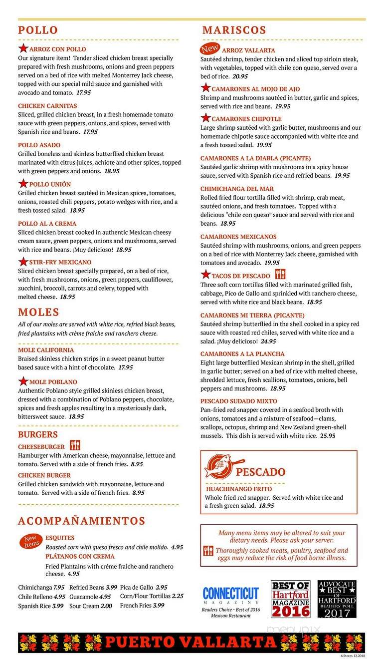 Puerto Vallarta - Orange, CT menu_pic