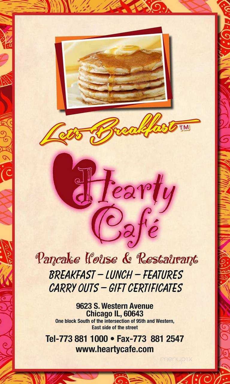 Hearty Cafe - Chicago, IL menu_pic